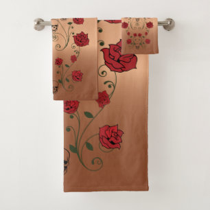 Red Rose Towels - Skulls & Roses