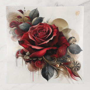 Red Rose Trinket Tray