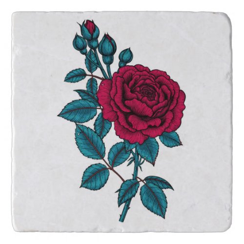 Red rose trivet