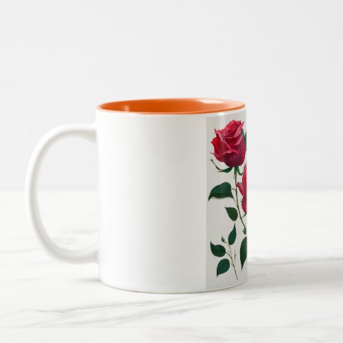 Red Rose Two_Tone Coffee Mug