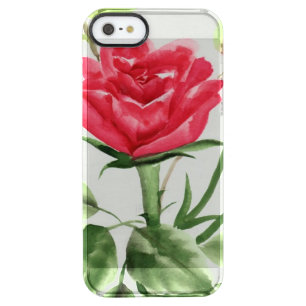 Red Rose Clear iPhone SE/5/5s Case
