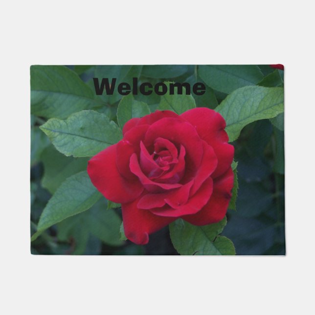 Red Rose Up Close Doormat (Front)