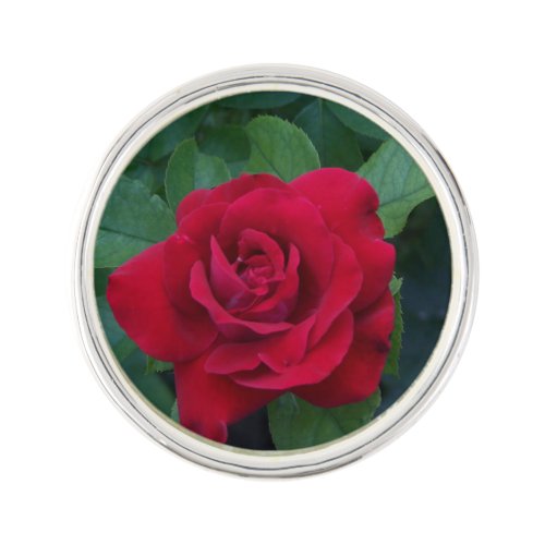Red Rose Up Close Lapel Pin