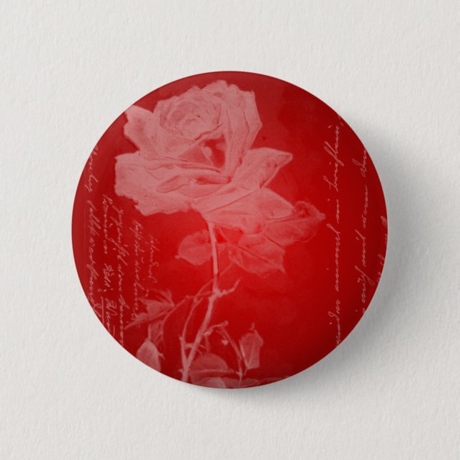 Red Rose Valentine Button (Front)