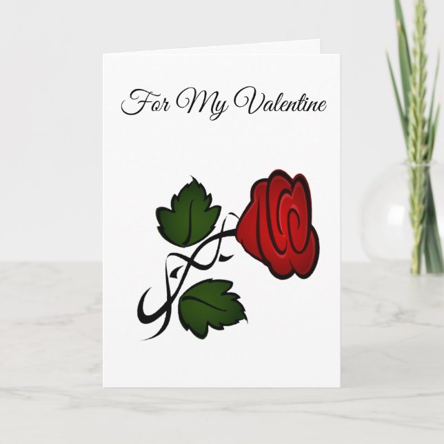 Red Rose Valentine Card (Front)