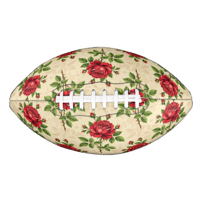 Red rose vintage pattern football (Front)