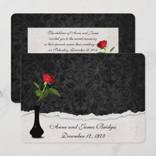 Red Rose Vow Renewal Invite