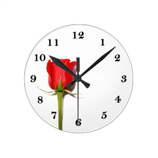 Red Rose Wall Clock