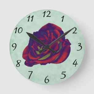 Red Rose Wall Clock