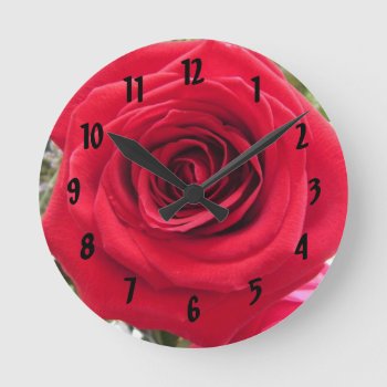 Red Rose Wall Clock by no_reason at Zazzle