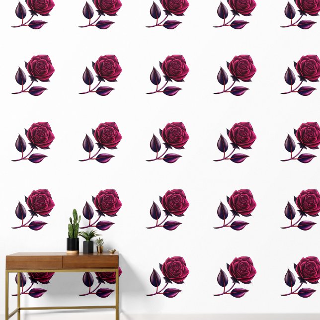 red rose wallpaper  (Hallway)