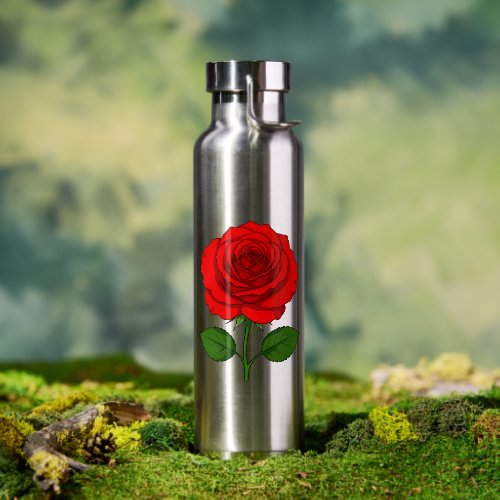 Red Rose Water Bottle