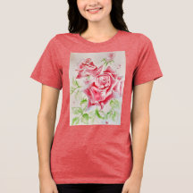 Red Rose Watercolor Flowers Floral Painting Roses