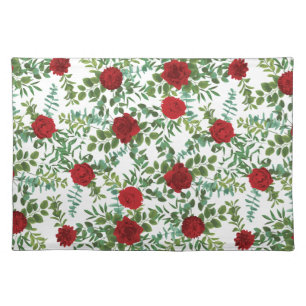 Red Rose Wedding Cloth Placemat