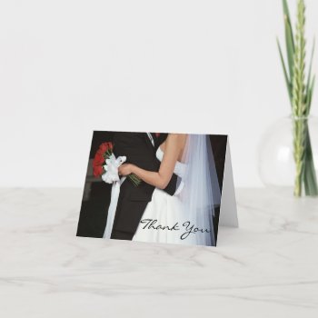 Red Rose Wedding Couple Thank You Note Card by TheInspiredEdge at Zazzle