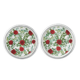 Red Rose Wedding Cufflinks