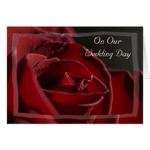 Red Rose Wedding Day Cards