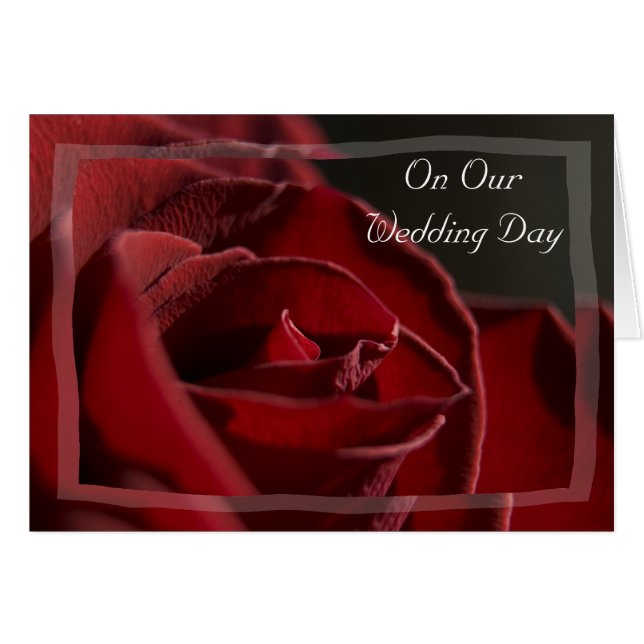 Red Rose Wedding Day Cards (Front Horizontal)