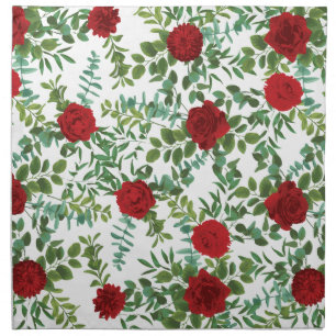 Red Rose Wedding Elegant Classic Cloth Napkin