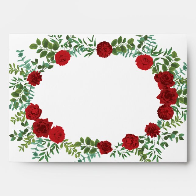 Red Rose Wedding Elegant Classic Envelope (Front)