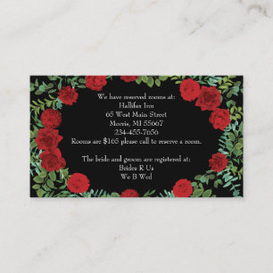 Red Rose Wedding Enclosure Card