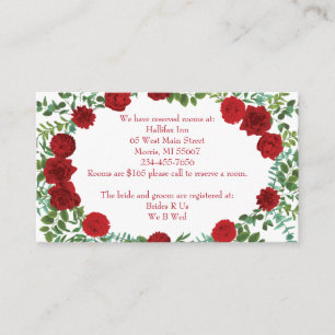 Red Rose Wedding Enclosure Card
