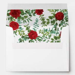 Red Rose Wedding Envelope
