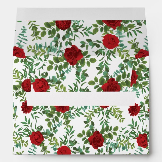 Red Rose Wedding Envelope (Back (Bottom))