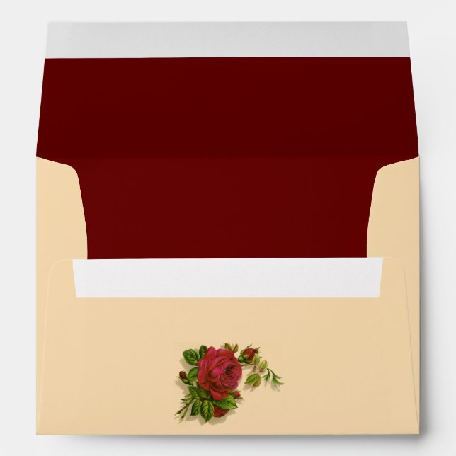 Red Rose Wedding Envelope (Back (Bottom))
