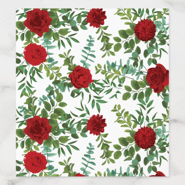 Red Rose Wedding Envelope Liner (Design)