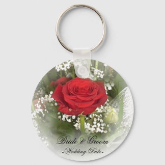 Red Rose Wedding Favor Keychain