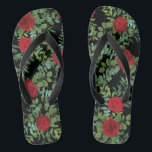 Red Rose Wedding Flip Flops<br><div class="desc">This gorgeous red rose wedding design is beautiful and elegant on a white or black background.  Perfect for a valentine's day,  winter or fall wedding this rich and warm bright red.</div>