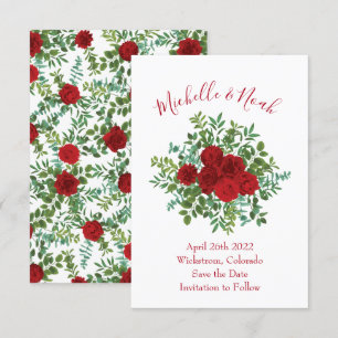 Red Rose Wedding Invitation