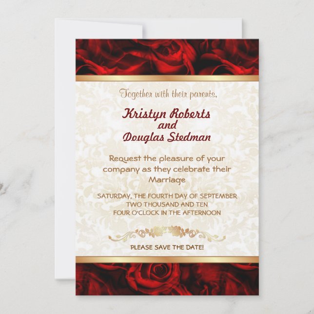Red Rose - Wedding Invitation (Front)