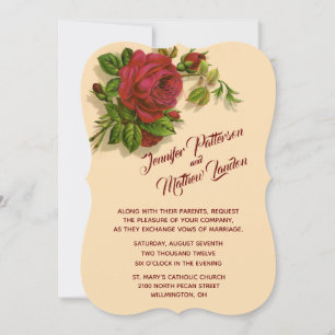 Red Rose Wedding Invitation