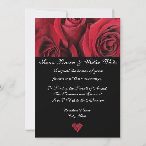 Red Rose Wedding Invitation