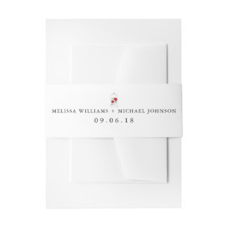Red Rose Wedding Invitation Belly Bands Band