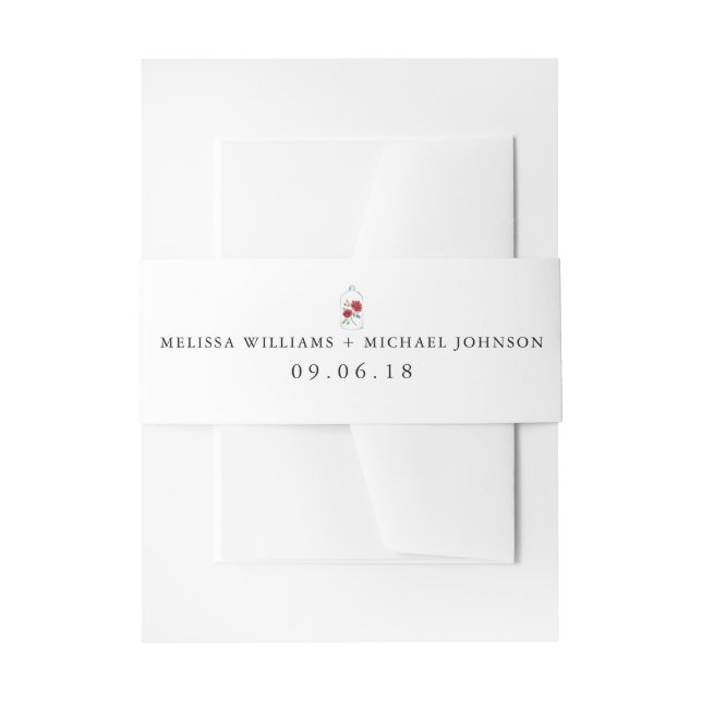 Red Rose Wedding Invitation Belly Bands Invitation Belly Band (Front Example)