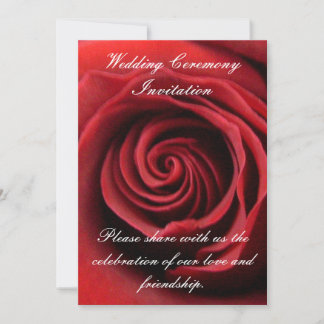 Red Rose wedding invitation. Invitation