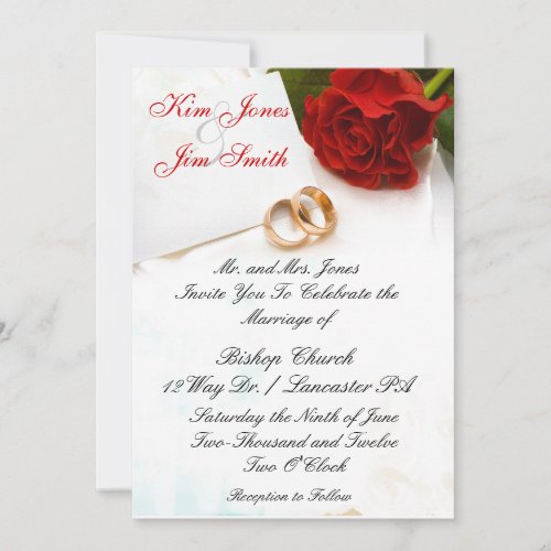 red rose wedding invitations