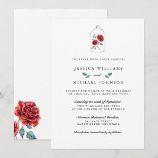 Red Rose Wedding Invitations