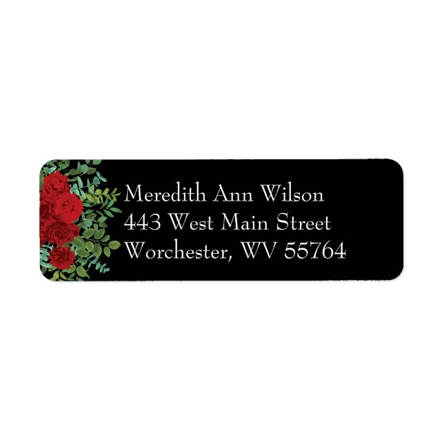 Red Rose Wedding Label (Front)