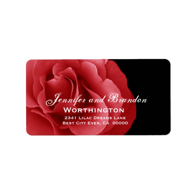 Red Rose Wedding Label (Front)