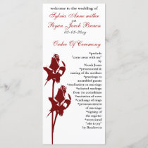 red rose  Wedding program
