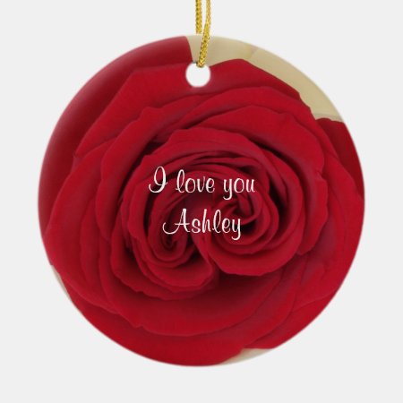 Red Rose Wedding Proposal Idea Ornament