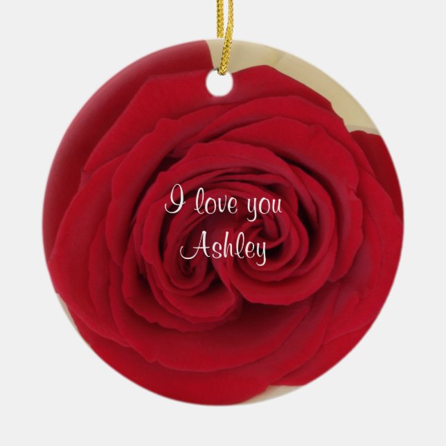 Red Rose Wedding Proposal Idea Ornament (Front)