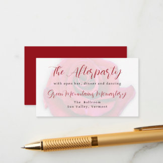 Red Rose Wedding Reception Enclosure Card