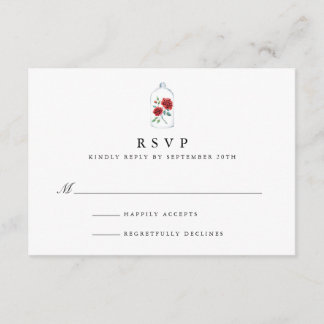 Red Rose Wedding RSVP Cards