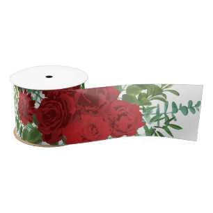 Red Rose Wedding Satin Ribbon