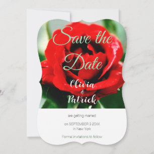 Red Rose Wedding Save the Date Invitation